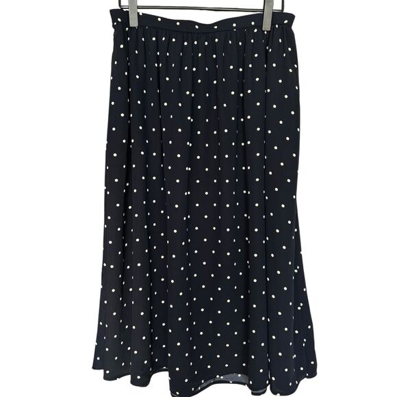 Nordstrom Blue Polka Dot Rack Pull-On Midi Skirt Size X-Large - Picture 2 of 4